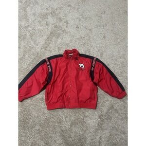 Vintage Dale Earnhardt Windbreaker Mens Large Red Black Full Zip Budweiser